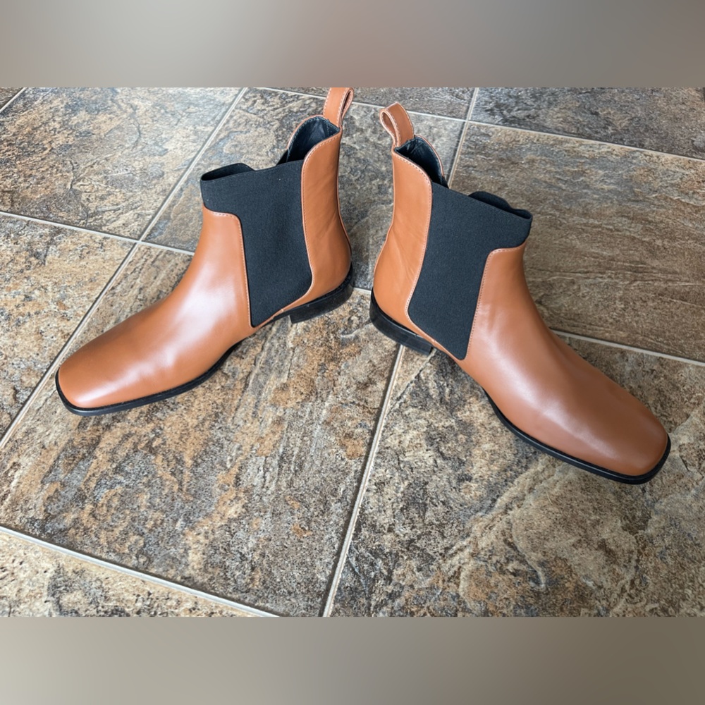 Everlane Italian Leather Square Toe Boots- Brown, Women’s Size 11